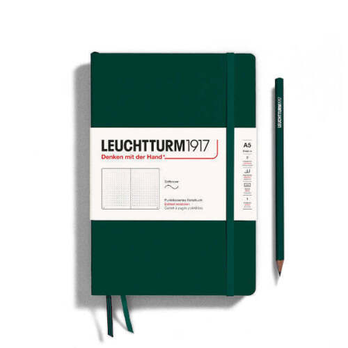 Leuchtturm1917 Notebook Softcover Medium (A5), 123 pages, Dotted, Forest Green - Picture 1 of 2