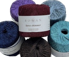 Vintage New: Rowan LUREX SHIMMER Viscose/Polyester knitting yarn skein: 7 colors