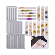 Shiny 5-Cavity Rectangular Oval Bookmark Silicone Resin Molds