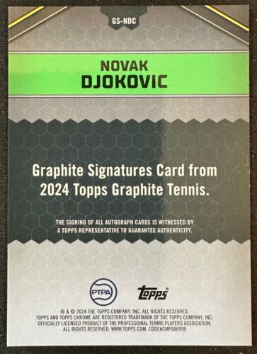 2024 Topps Graphite Tennis Novak Djokovic Refractor Signatures SP Auto #GS-NDC - Bild 2 von 2