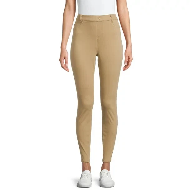 Time and Tru Women's High Rise Core Jeggings Stretch Urban Khaki Size M 8-10