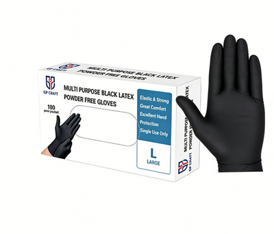 #ad Heavy Duty Black Latex Gloves 5mil Disposable Powder Free Food Safe $64.99