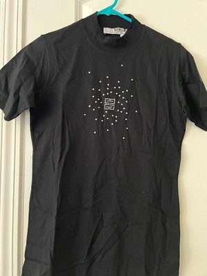 Givenchy Black Rhinestone Logo Crew Neck Short Sleeve Cotton Jersey T-Shirt M