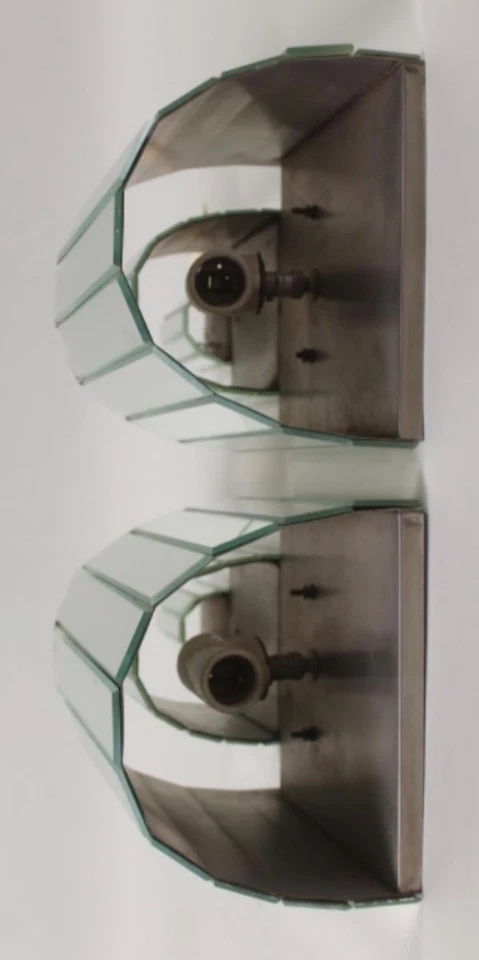 GRAIL: CHRISTIE’S!  ART DECO SKYSCRAPER MIRRORED SCONCES 1930s DESKEY STYLE MCM - Image 4 of 4