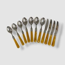 EME Yellow Napoleon Pearl Flatware 11-Piece Place Setting