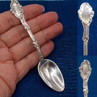 Antique GORHAM Sterling Demitasse Coffee Spoon 13 grams Mono M LOUISE Aug 5 1891