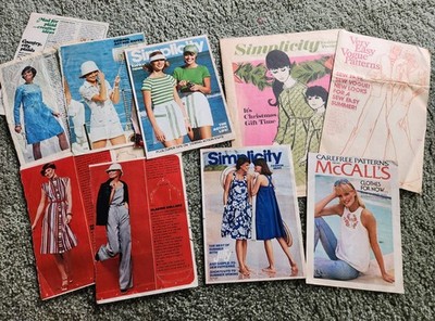 5 Vintage 60's & 70's Simplicity Vogue McCall's Sewing PATTERN LEAFLETS + Extras