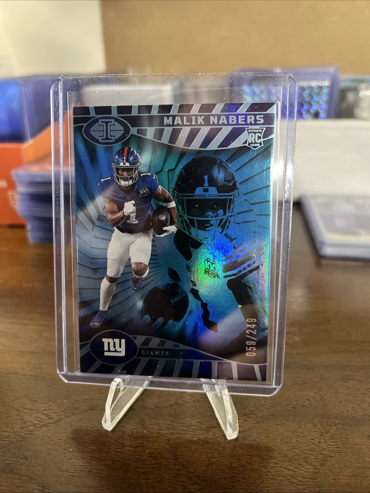 2024 Panini Illusions - Malik Nabers #66 Trophy Collection Light Blue /249 (RC)