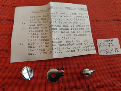 Penn 700 Bail Kit Spinfisher Reel Parts - Wire, Roller, Arm Penn 700 Bail Kit Spinfisher Reel Parts - Wire, Roller, Arm