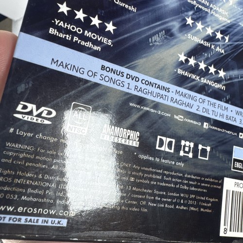 Krrish 3 - Hrithik Roshan Bollywood Hindi Movie DVD 2-Disc Special W Slipcover - Picture 13 of 15