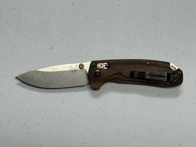 CUSTOM Benchmade North Fork 15031 Knife, Bronze Components, Wood Scales