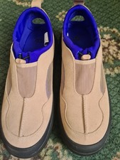 These are the UGG heritage utility avoid sneakers in a sand and regal blue color