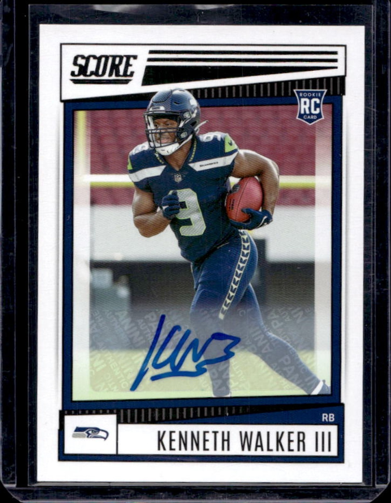 2022 Panini Score Kenneth Walker III Signatures RC Rookie Auto #329 Seahawks