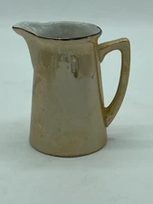 Small Iridescent Golden Pitcher Bud Vase Japan 3.25”