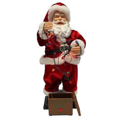 Gemmy Santa ''Christmas Lights'' Holidazed Animated Lights Sound Christmas