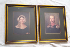 großes älteres Paar Barockbilderrahmen Goldinnen-aussenrand Glas 45 cm x 37 cm