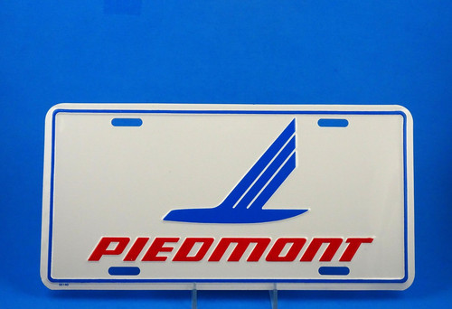 Piedmont Airlines License Plate Embossed Metal Features Blue Speedbird