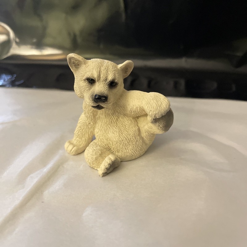 Living Stone Polar Bear Cub Figurine 2" Miniature Collectible Vintage 1990