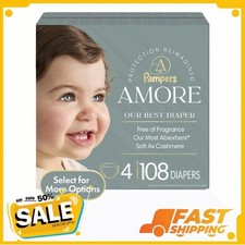 Pampers Amore Baby Diapers Size 4, 108 Count
