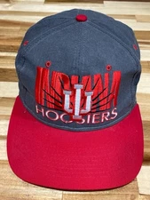 Vintage NCAA Indiana Hoosiers Snapback Hat Red Grey Logo The Signature CCI 1984
