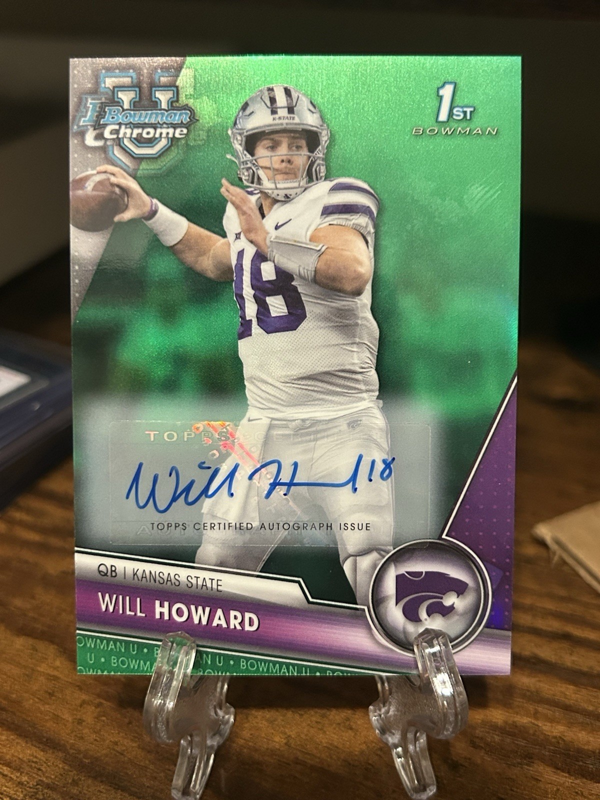 2023 Bowman University Chrome Will Howard #93 1st bowman Auto Green 17/99