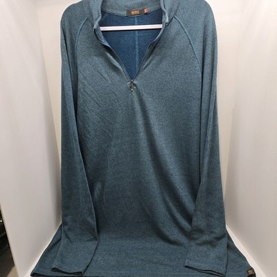 Agave Men's Size 2XLT Heathered Blue Long Sleeve Pullover V-Neck Super Soft