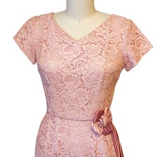 VTG Bombshell Wiggle Dress VLV Pinup Lace illusion pencil 