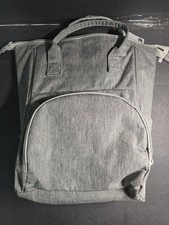 Enfamil Gray Heathered Diaper Bag Backpack with Insulated Bottle Pockets