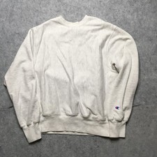 Champion Reverse Weave Sweatshirt Men Medium M Gray Heather Crewneck Blank Retro