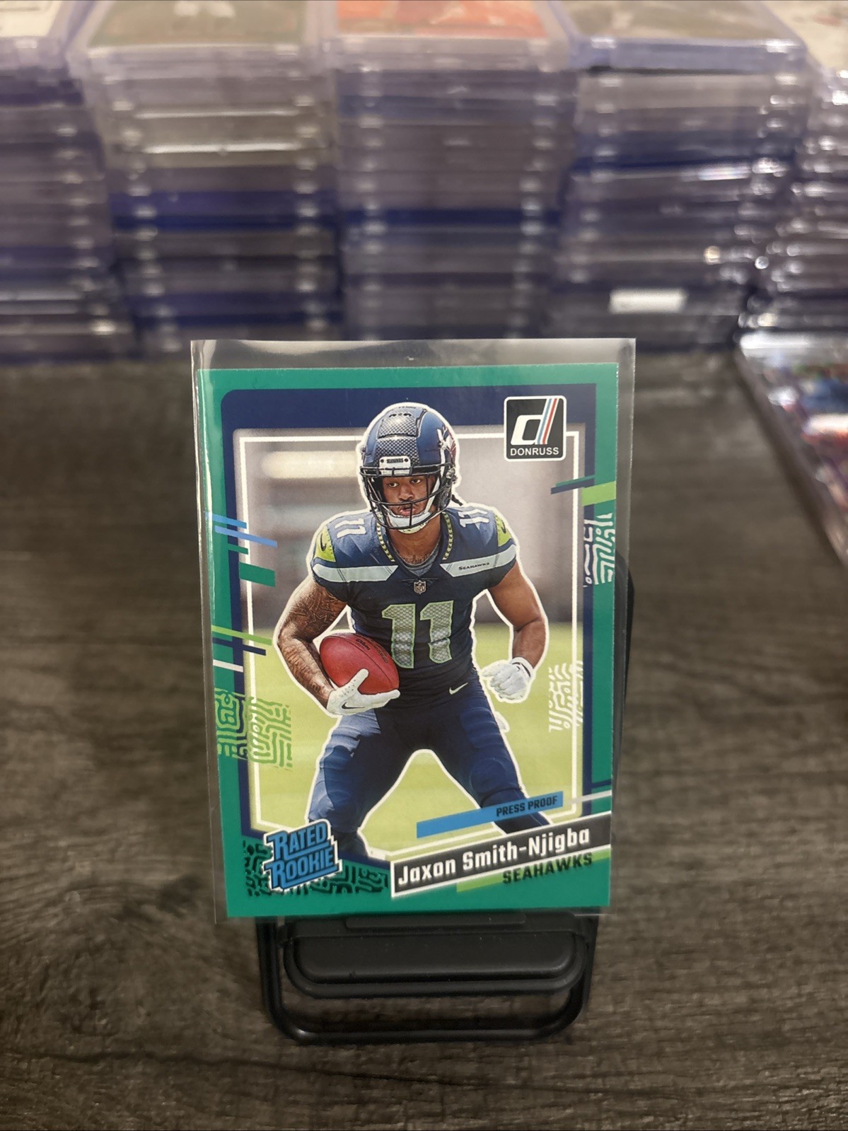 2023 Panini Donruss - Rated Rookie Jaxon Smith-Njigba #390 Press Proof Green (RC
