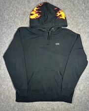 Vans x Thrasher Flame Hoodie Black Skateboard Hooded Sweatshirt Men’s Large