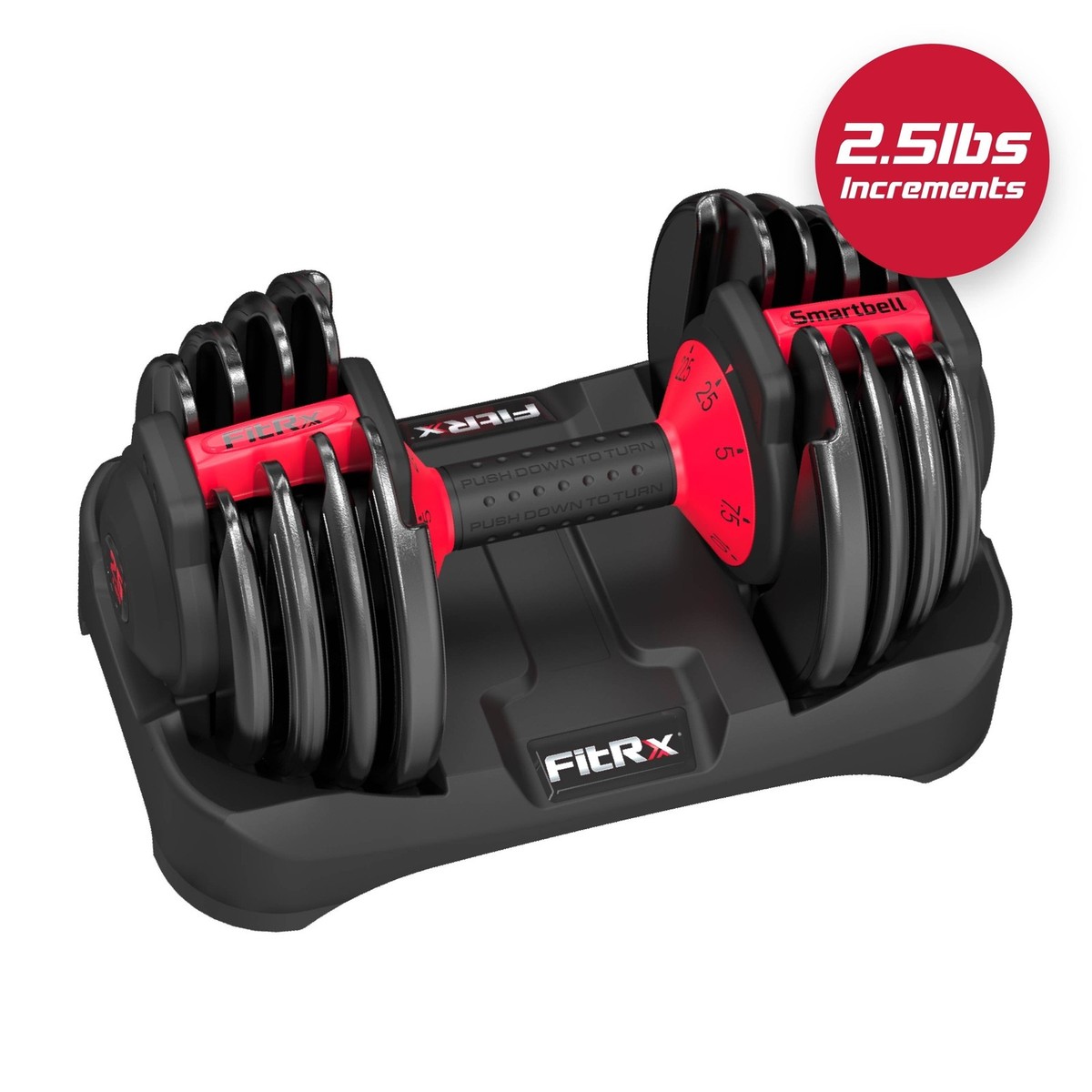 Fitrx 25Lb Adjustable Dumbbells - 9-In-1 Smartbell Set for Home