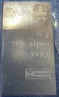 .999 FINE SILVER 10 GRAM BAR VALCAMBI SUISSE IN APMEX PACKAGING 10G BAR SILVER