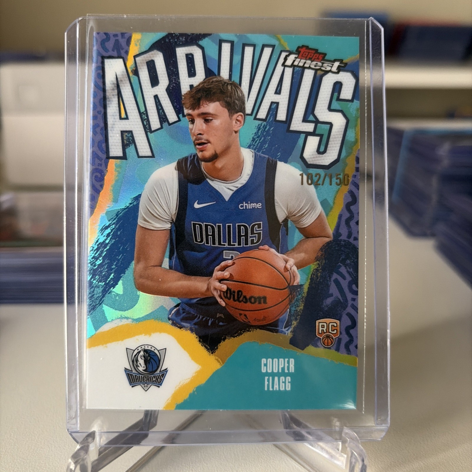 2025-26 Topps Finest - Arrivals Cooper Flagg #A-1 Sky Blue Refractor /150 (RC)