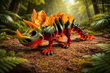 Skeleton Triceratops 4"x8.5"x3.5"  Articulated Dinosaur Figure