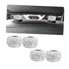 4 Pack Car Headrest Collars, Bling Car Head Rest Collars Rings Decor, White