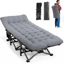 Camping Cot for Adults with Cushion Comfortable, Portable Folding Bed for Sleepi