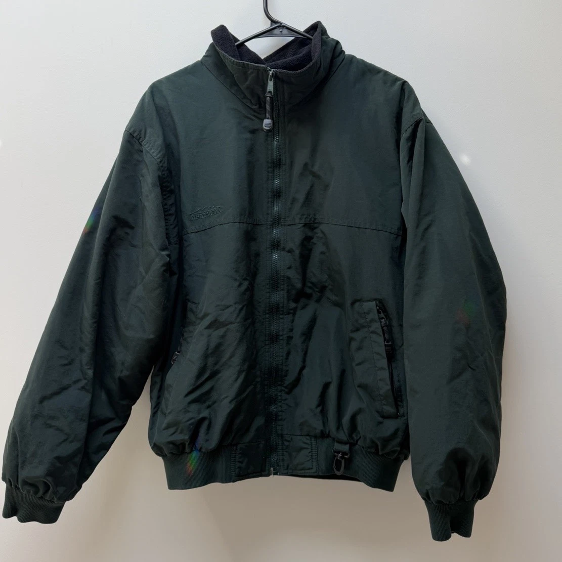 White Sierra Coat Jacket Lightweight Men's Large Green outdoor dual pockets
