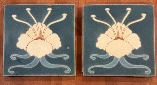 Pair of Van Briggle Pottery Tiles