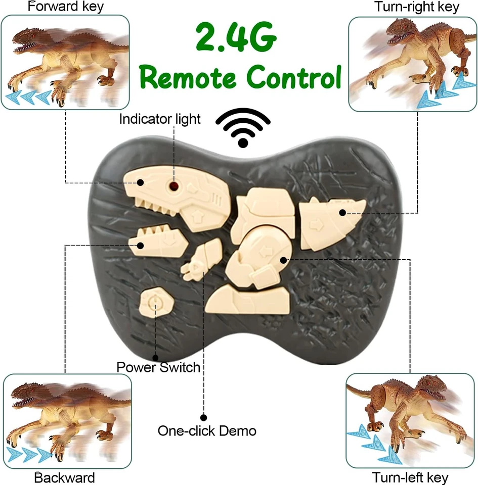 XXL Dinosaurier-Roboter T-Rex Kinder mit Fernbedienung mit Sound Licht Bewegung - Bild 3 von 4