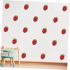 Strawberry DIY Wall Decor Stickers Kids Room Baby Nursery Decor Peel and Red