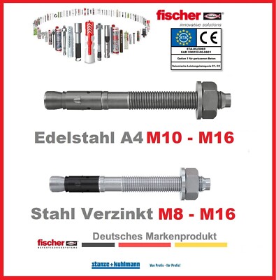 FISCHER Ankerbolzen Schwerlastanker Bolzenanker FAZ II verzinkt / Edelstahl A4 R