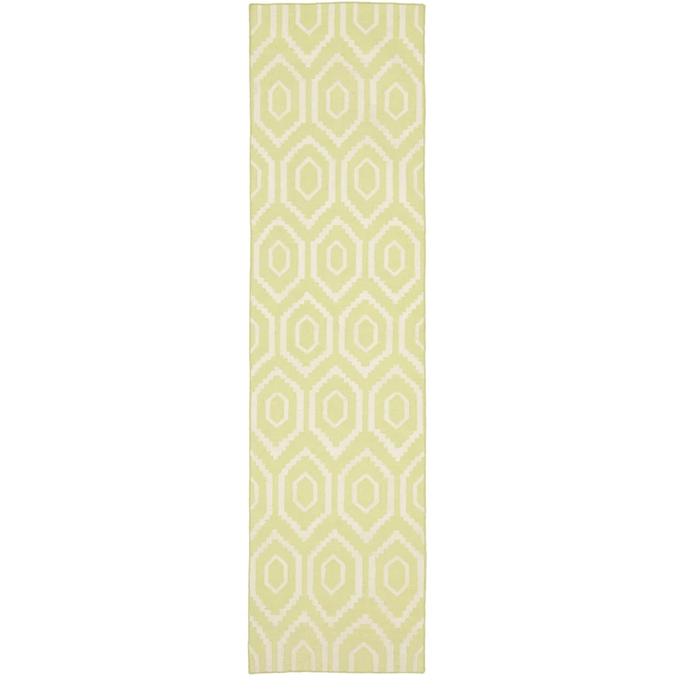 SAFAVIEH Dhurries DHU556A Handwoven Green / Ivory Rug - Image 4 of 4