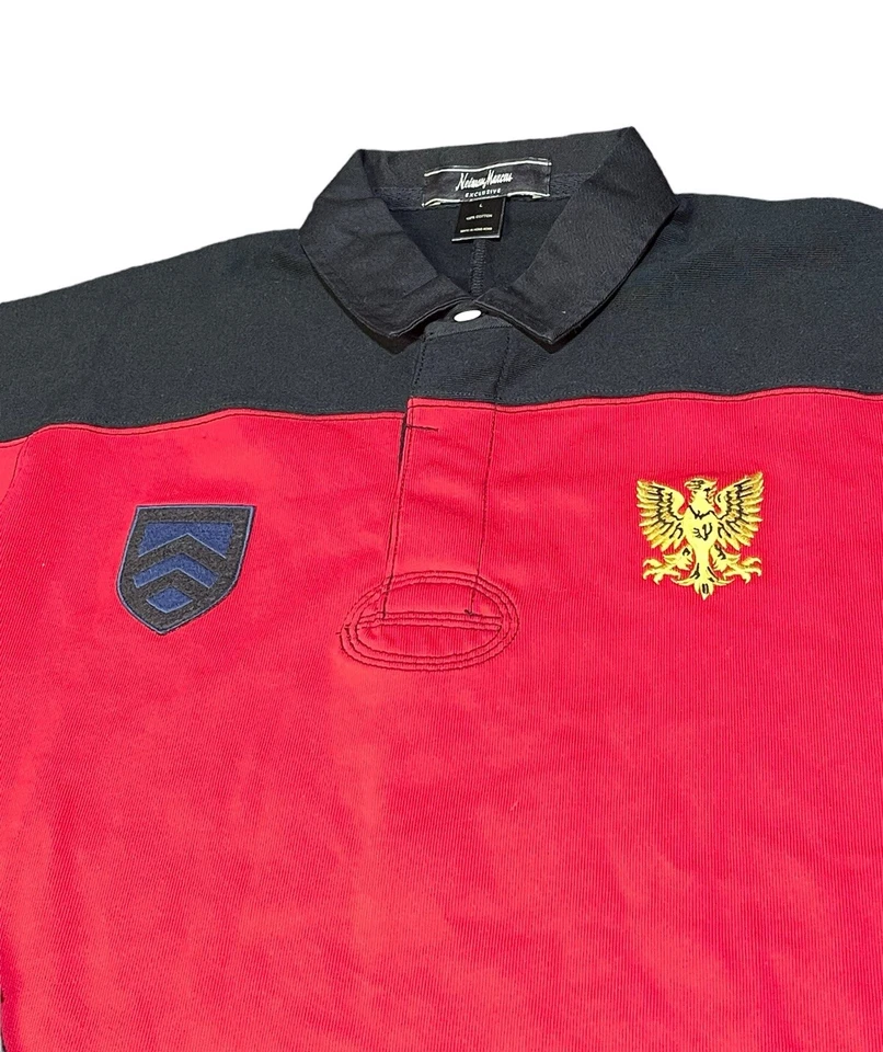 NEIMAN MARCUS Exclusivo Rugby Manga Larga Polo Coderas Para Hombres Talla Grande Foto 4 de 4