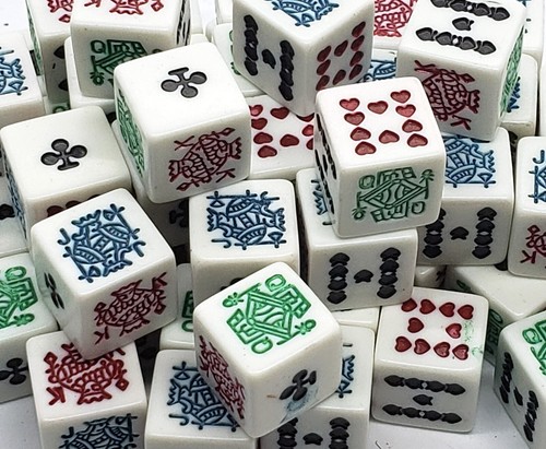 Lot of (15) White Poker Dice Clubs Ace - Never Played - New Other