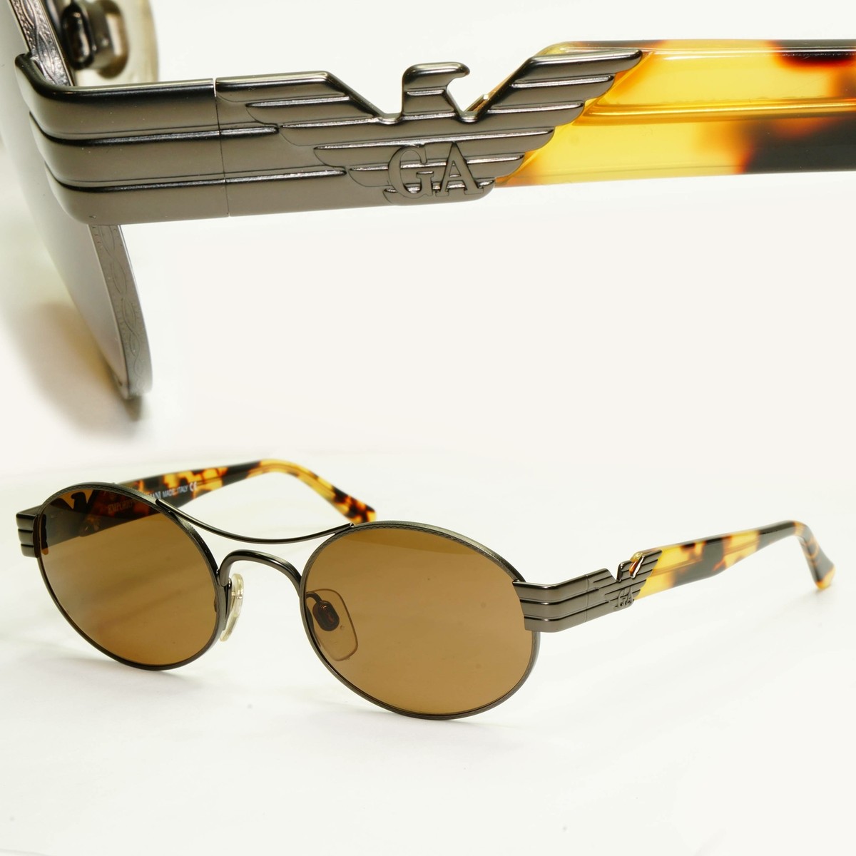 Emporio Armani 1997 Vintage Sunglasses Mens Womens Gunmetal  display picture 2