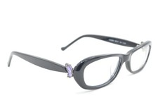 New Alain Delon AD2808H C.101 90s France Black Butterfly Vintage Eyeglasses NOB