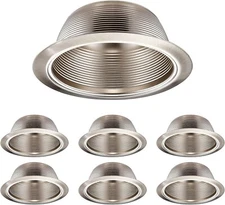 6 Inch Recessed Can Light Trim Metal Step Baffle Satin Nickle
