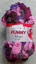 Pompon Wolle Garn Super Große Pompons 100g FUNNY Mega Fb.Holunder Microfaser NEU