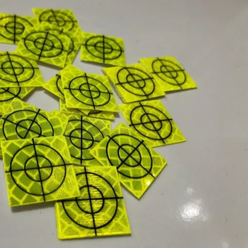Pack of 20 Yellow Retro Survey Targets 30x30 mm Adhesive For Total Stations EDM